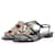 FENDI  Sandals T.eu 37 leather Silvery  ref.1303187