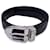 Louis Vuitton Cintura classica con fibbia in metallo argentato Taiga nero 85/34 Pelle  ref.1303197