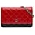 Wallet On Chain Carteira Chanel Red Bicolor CC Patente em Corrente Preto Vermelho Couro Couro envernizado  ref.1303229