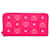 MCM Pink Visetos Langes Portemonnaie mit umlaufendem Reißverschluss Leinwand Tuch  ref.1303292