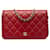 Wallet On Chain Cartera Chanel CC roja de piel de cordero con perlas y cadena Cuero  ref.1303301