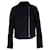 Veste asymétrique zippée bordée de cuir Maje en laine noire  ref.1303323
