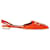 Aquazzura Studded Accents Slingback Flats in Orange Satin  ref.1303354