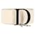 Dior Cannage Gürtel aus cremefarbenem Leder Weiß Roh  ref.1303361