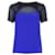 Sandro Paris Two-Tone Cut-Out Top in Blue and Black Silk  ref.1303364