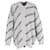 Balenciaga All-Over Jacquard Logo Crewneck Sweater in Grey Wool  ref.1303365