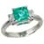 Autre Marque Platinum Diamond & Emerald Ring Metal  ref.1303435