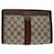 GUCCI GG Supreme Web Sherry Line Clutch Bag Beige Red 89 01 001 Auth ep3643  ref.1303640