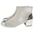 Botas de tornozelo robustas de malha prateada da Chanel. Prata Poliéster  ref.1305148