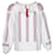 Céline Celine, blusa branca com costura vermelha Branco Algodão  ref.1019175