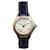 Reloj Cartier Cougar de acero inoxidable y cuarzo plateado Plata Azul Cuero Metal Becerro  ref.1301201