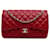 Chanel Red Jumbo Classic Aba forrada de pele de cordeiro Vermelho Couro  ref.1302083