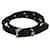 Bracelet Wrap doublé en cuir noir Gucci avec têtes de félin et clous Métallisé  ref.1305464