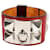 Hermès Collier De Chien Pulsera de piel de cocodrilo rojo oscuro Metálico  ref.1305491