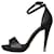 Chanel Schwarze Sandaletten mit strukturiertem Absatz - Größe EU 39 Leder  ref.1305725