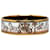 Hermès White Horse Carriage Wide Enamel Bangle 65 Golden Metal Gold-plated  ref.1305857