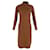 Vestido de cuello alto de punto Max Mara en lana marrón Castaño  ref.1305893