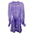 Zimmermann Mini-robe boutonnée à imprimé cachemire violet en lin violet  ref.1305901