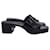Sandálias deslizantes com plataforma com logotipo Gucci em borracha preta Preto  ref.1305922