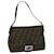 FENDI Zucca Canvas Mamma Baguette Shoulder Bag Black Brown Auth 68576A Cloth  ref.1305978