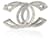 Chanel 2016 Spilla placcata in palladio CC con strass  ref.1306113