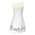 Autre Marque Alaia White Sleeveless Square Neck Netted Hem Flared Stretch Knit Dress Viscose  ref.1306179