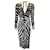 Autre Marque Dolce & Gabbana Schwarz / Weißes langärmliges Crêpe-Kleid mit Zebra-Print  Mehrfarben Viskose  ref.1306186