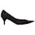 Vintage Chanel negro puntiagudo zapatos de tacón con punta puntiaguda Tamaño 40.5 Cuero  ref.1306209