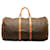 Keepall marrón con monograma de Louis Vuitton 55 Bolsa de viaje Castaño Cuero  ref.1306225