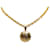 Collier pendentif rond Chanel CC doré Or jaune  ref.1306244