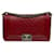Bolso mediano Chanel Boy con solapa de piel de cordero rojo Roja Cuero  ref.1306256