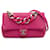 Bolsa de ombro pequena Chanel rosa em pele de cordeiro elegante com aba única Couro  ref.1306262
