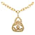 Goldfarbene Halskette mit Chanel-CC-Anhänger Golden Metall  ref.1306272