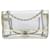 Bolsa de ombro média Chanel branca com aba nua Branco Couro  ref.1306273