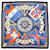 Hermès Bufanda de seda estampada con motivo Hermes Sextants azul marino y multicolor  ref.1306346