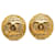 Clipe Chanel CC dourado em brincos Banhado a ouro  ref.1306364