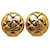 Gesteppte Chanel CC-Ohrclips in Gold und Kostümarmband Golden Vergoldet  ref.1306371