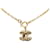 Gold Chanel CC Quilted Pendant Necklace Golden Yellow gold  ref.1306380