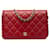 Wallet On Chain Sac à bandoulière en cuir d'agneau CC Chanel rouge avec perles sur chaîne  ref.1306401