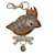 Porte-clés marron Gucci GG Supreme Bird Cuir  ref.1306412