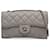 Bolsa Chanel Mini Bolsa Crossbody com Aba de Pele de Cordeiro Cinza Couro  ref.1306422