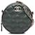 Green Chanel Quilted Iridescent Caviar Round Clutch With Chain Crossbody Bag Leather  ref.1306424