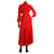 Céline Vestido midi plisado transparente rojo - talla UK 6 Roja Poliéster  ref.1306535