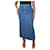 Autre Marque Jupe longue en denim plissé bleu - taille UK 14 Coton  ref.1306542