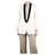 Stella Mc Cartney Cremefarbene Jacke mit Kontrastbesatz – Größe UK 12 Roh Wolle  ref.1306574