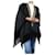 Etro Black fringed cape with embroidery - One size Wool  ref.1306579