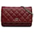 Wallet On Chain Cartera Chanel clásica de piel de cordero roja con cadena Cuero  ref.1306635
