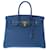 Hermès Bleu Epsom Birkin Retourne 35 Cuir Veau façon poulain  ref.1306648
