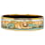 Hermès Gold Pride of Lions Breites Emaille-Armband 65 Golden Grün Metall Vergoldet  ref.1306685