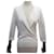Hermès PULL HERMES CACHE COEUR S 36 LIN & SOIE BLANC WHITE LINEN SILK TOP SWEATER Cuir  ref.1306797